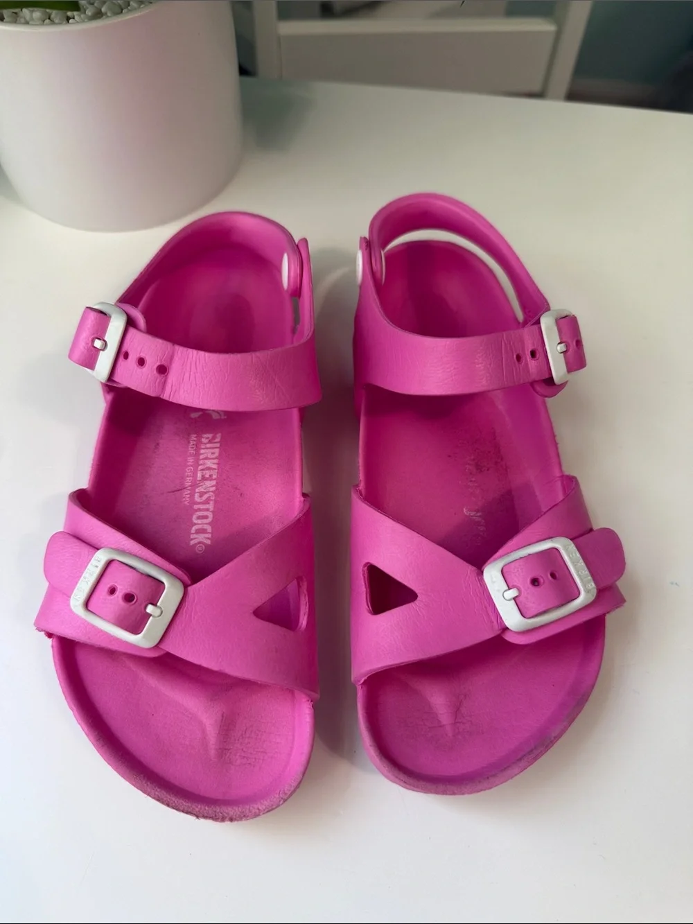 Birkenstock Milano Essentials - Kids Hot Pink EVA Buckle Sandals